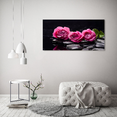 Photo printed on glass Pink roses