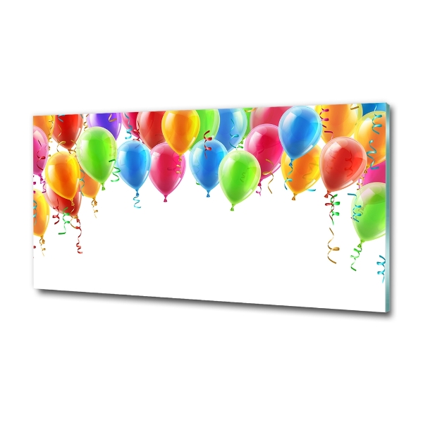 Glass wall art Colorful balloons