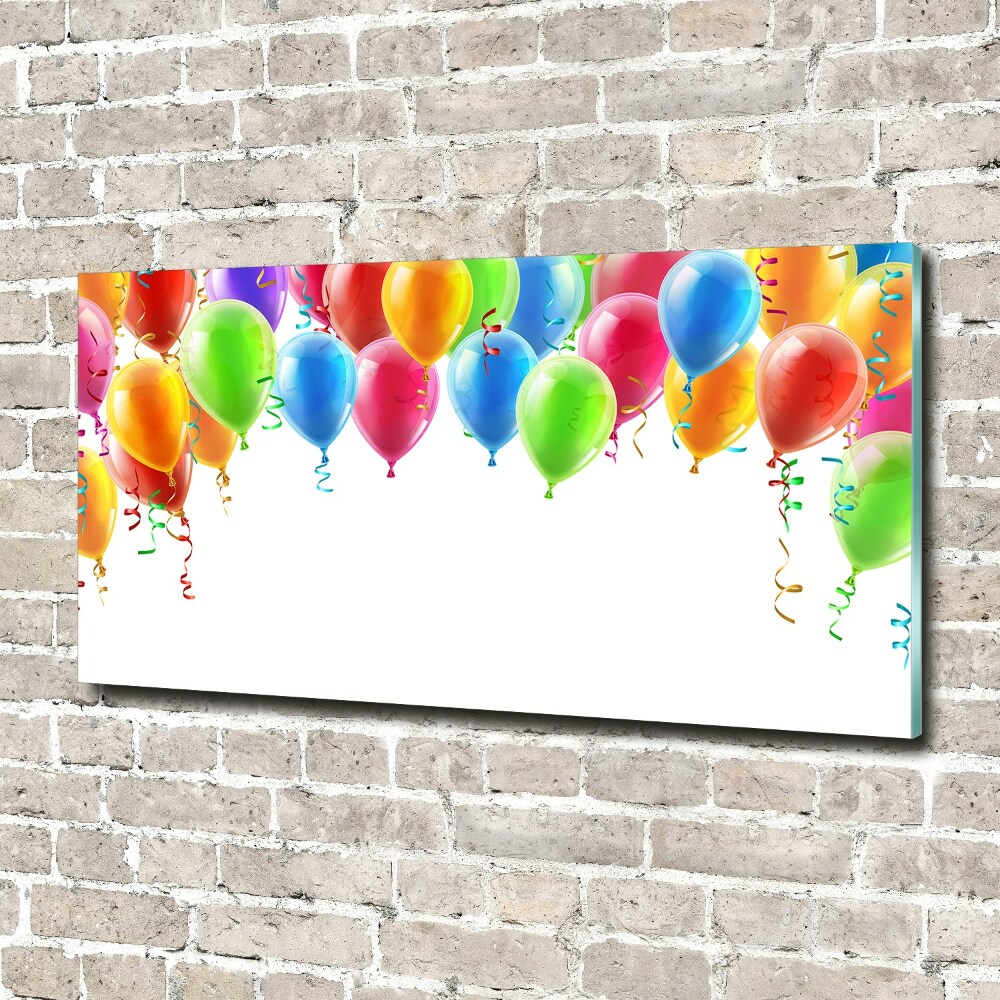 Glass wall art Colorful balloons