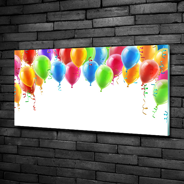 Glass wall art Colorful balloons