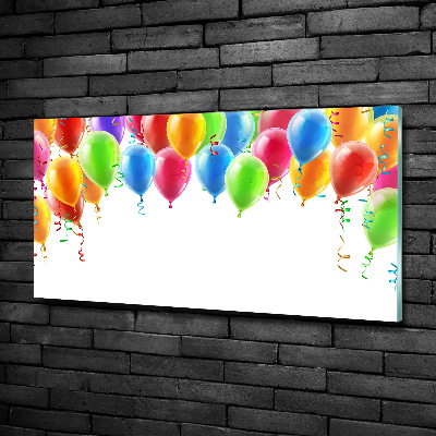 Glass wall art Colorful balloons