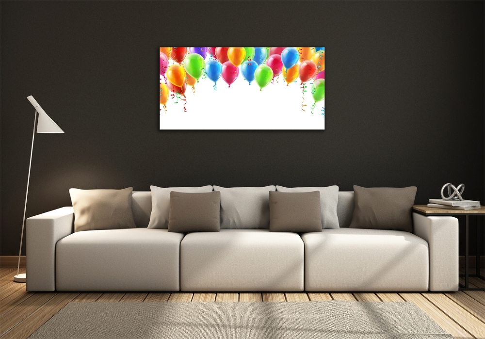 Glass wall art Colorful balloons