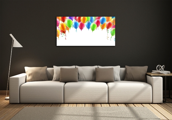 Glass wall art Colorful balloons