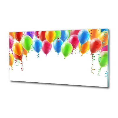 Glass wall art Colorful balloons