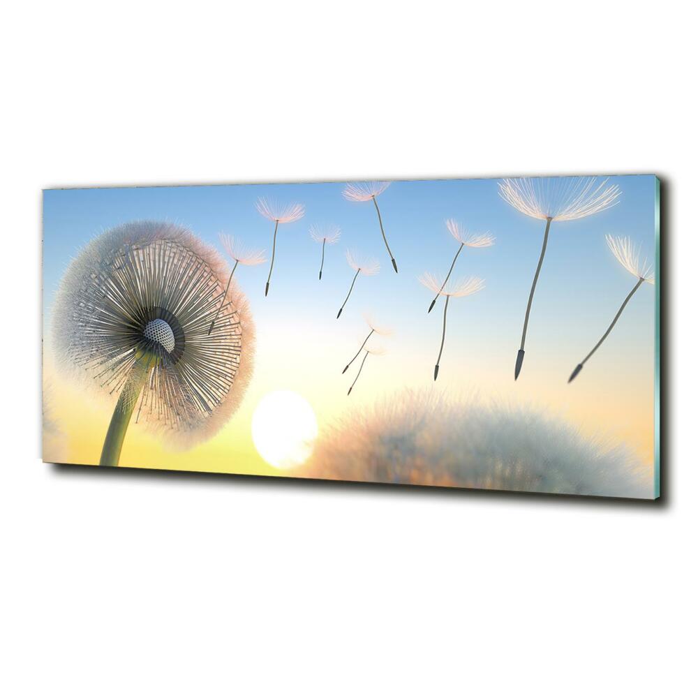 Glass art picture Dandelion