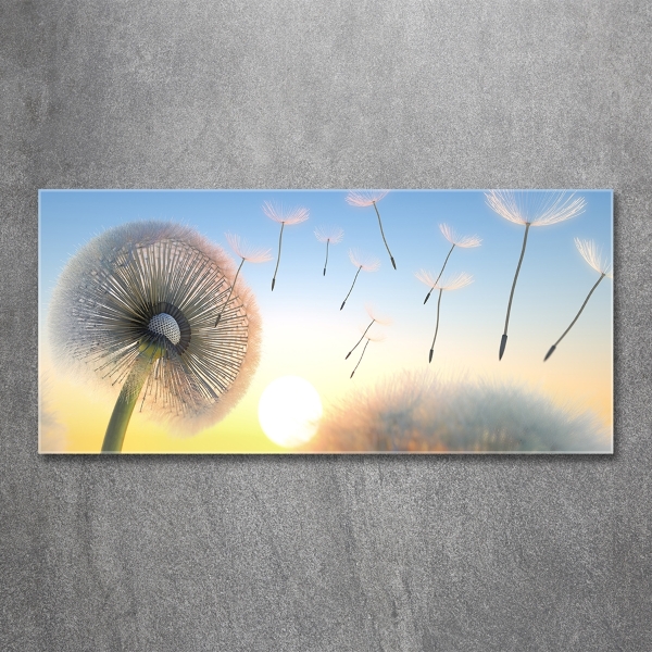 Glass art picture Dandelion