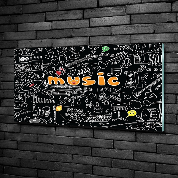 Glass art print Musical symbols