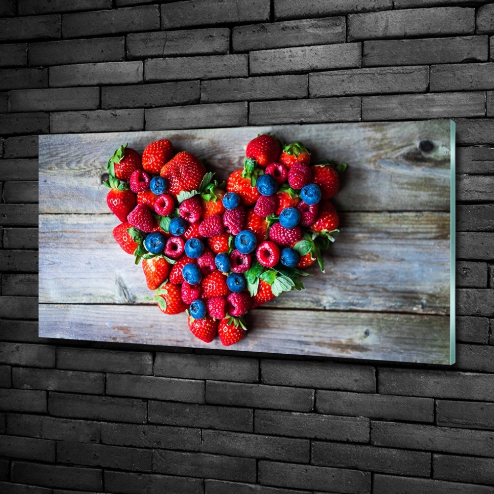 Glass wall art Fruit heart