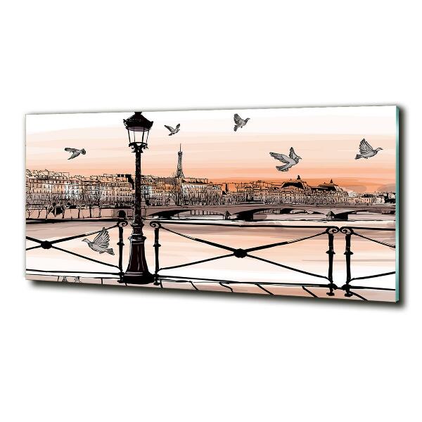 Wall art on glass Twilight in paris