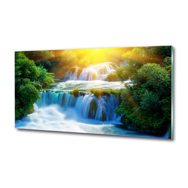 Glass picture print Krka waterfall