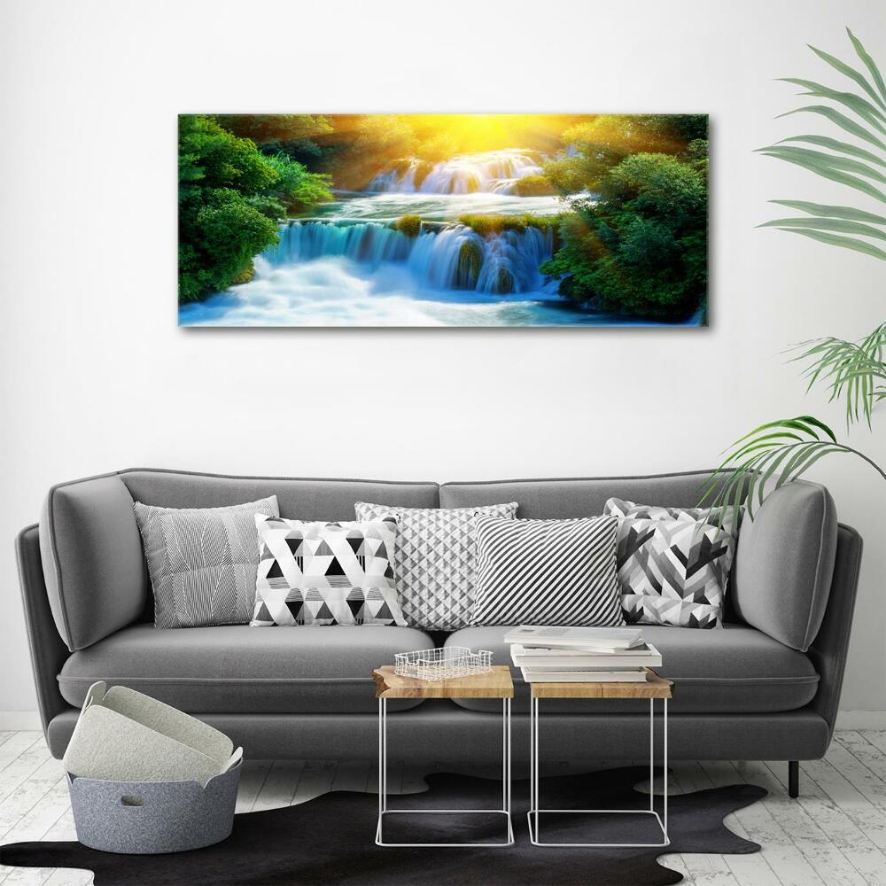 Glass picture print Krka waterfall