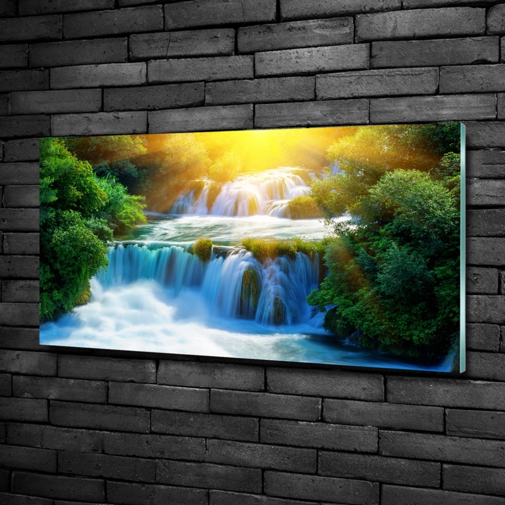 Glass picture print Krka waterfall