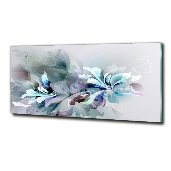 Photo printed on glass Abstraction flowers