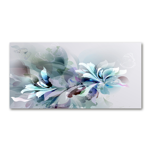 Photo printed on glass Abstraction flowers