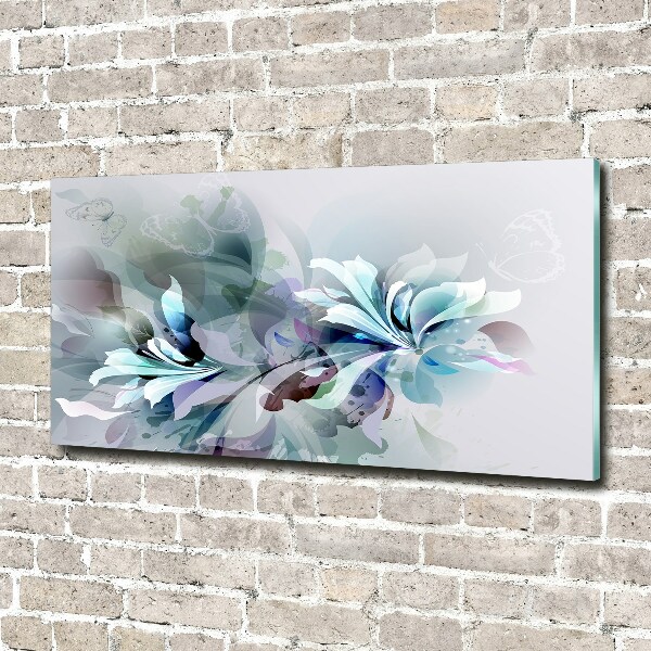 Photo printed on glass Abstraction flowers