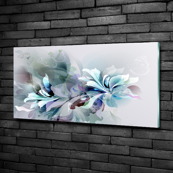 Photo printed on glass Abstraction flowers