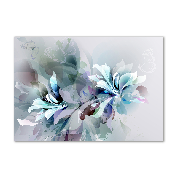 Photo printed on glass Abstraction flowers