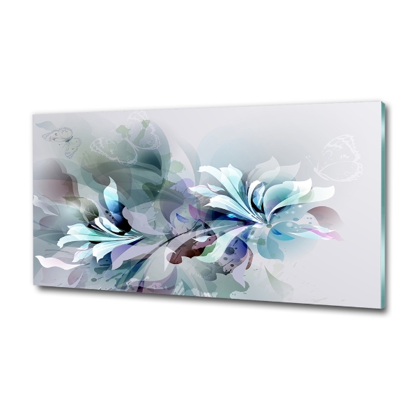 Photo printed on glass Abstraction flowers