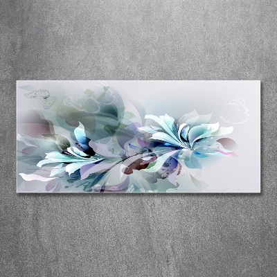 Photo printed on glass Abstraction flowers