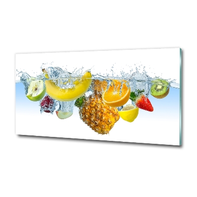 Glass art print Fruit underwater