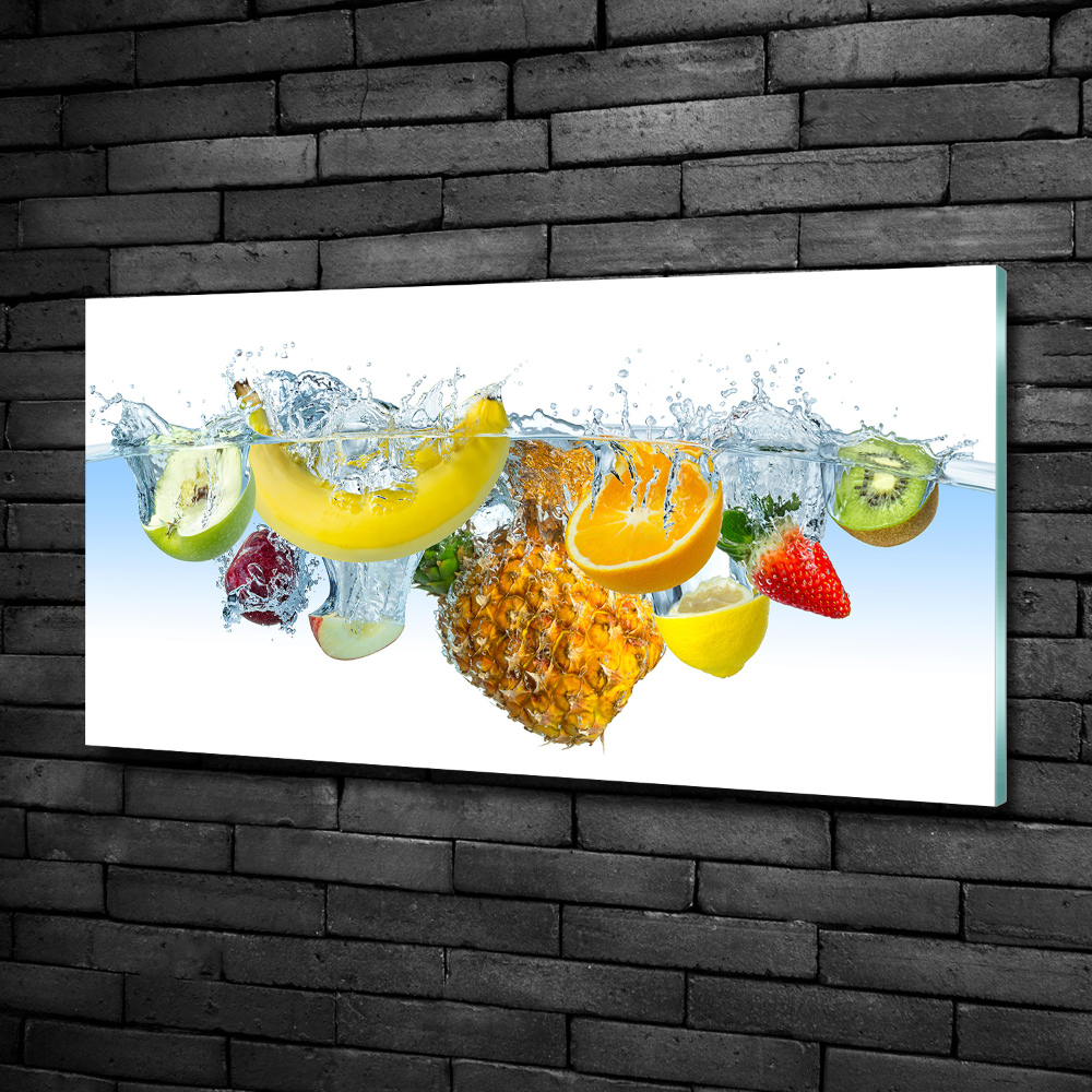 Glass art print Fruit underwater