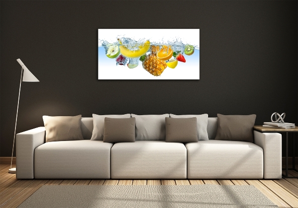 Glass art print Fruit underwater