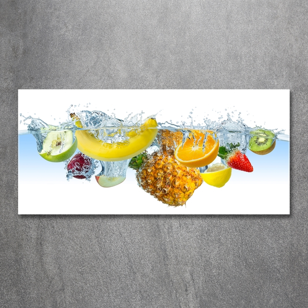 Glass art print Fruit underwater