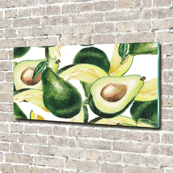 Wall art on glass An avocado