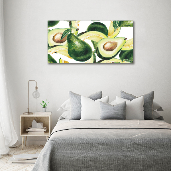 Wall art on glass An avocado