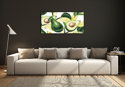 Wall art on glass An avocado