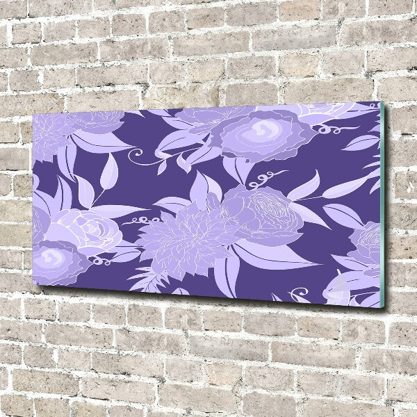 Glass art print Floral pattern