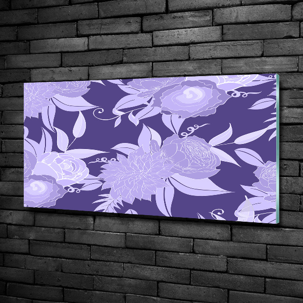 Glass art print Floral pattern