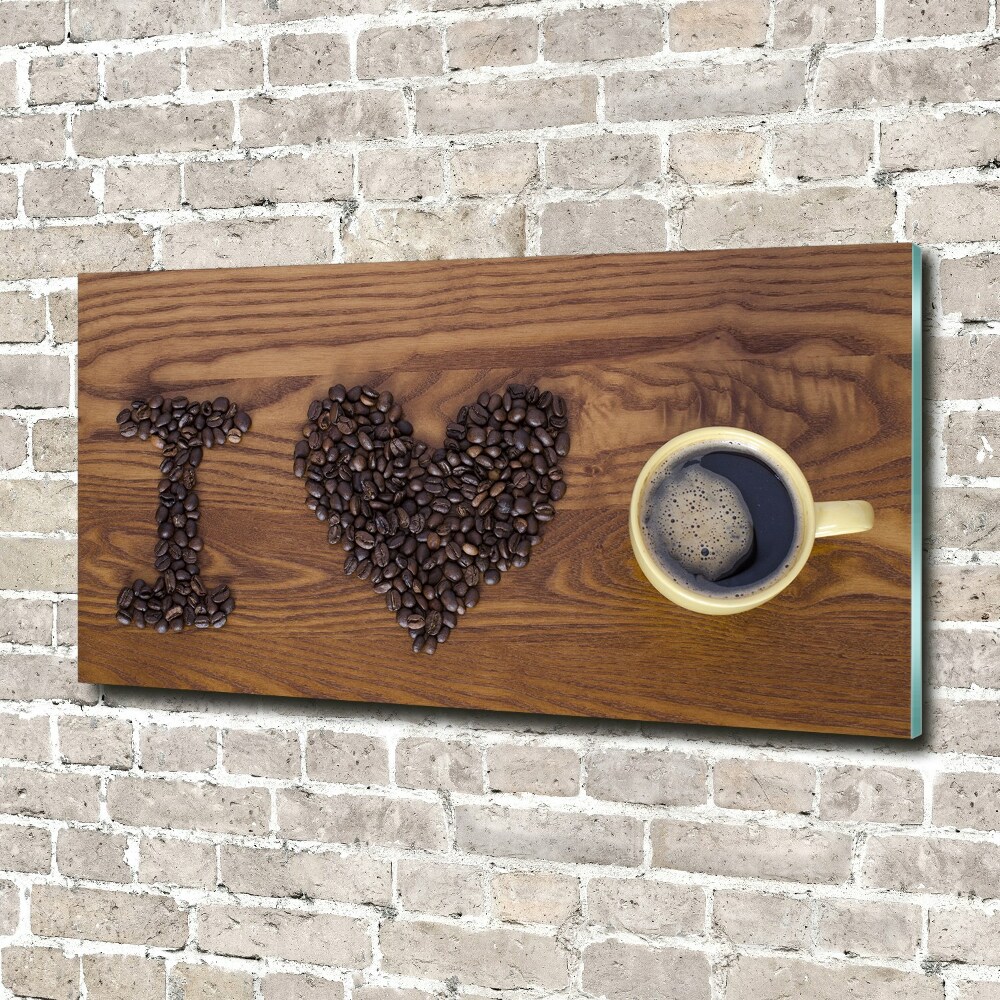 Glass picture wall art I love coffee