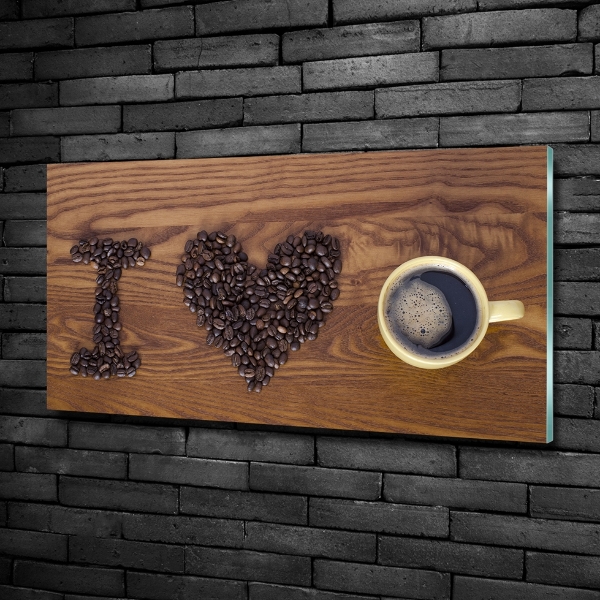 Glass picture wall art I love coffee