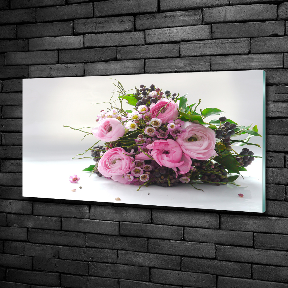 Photo printed on glass Bouquet of roses