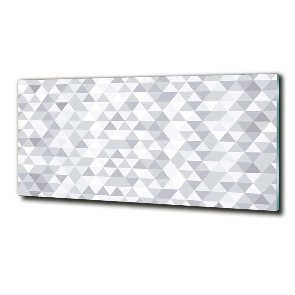 Wall art on glass Gray triangles