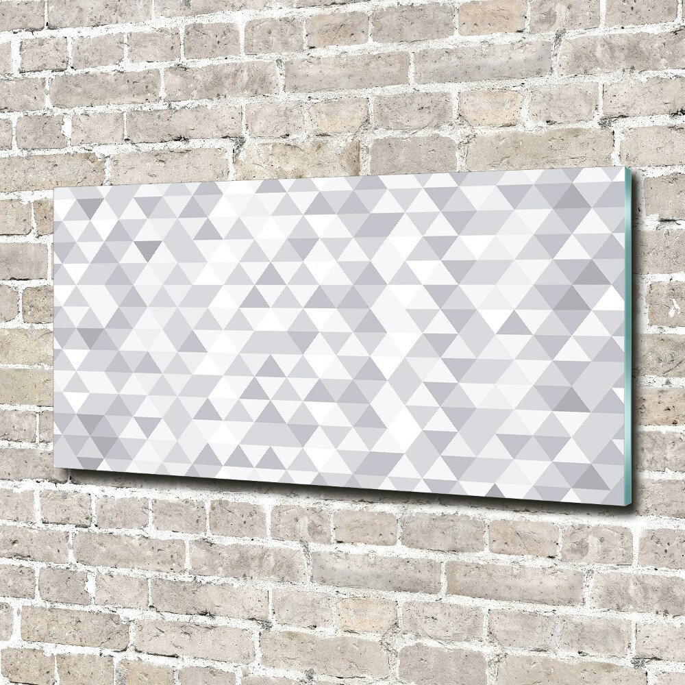 Wall art on glass Gray triangles