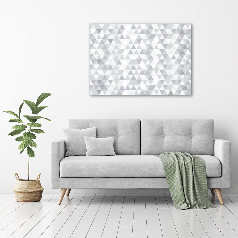 Wall art on glass Gray triangles