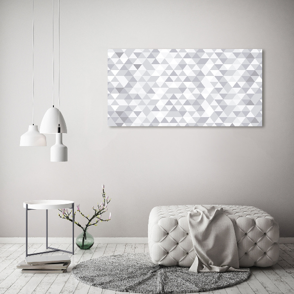 Wall art on glass Gray triangles