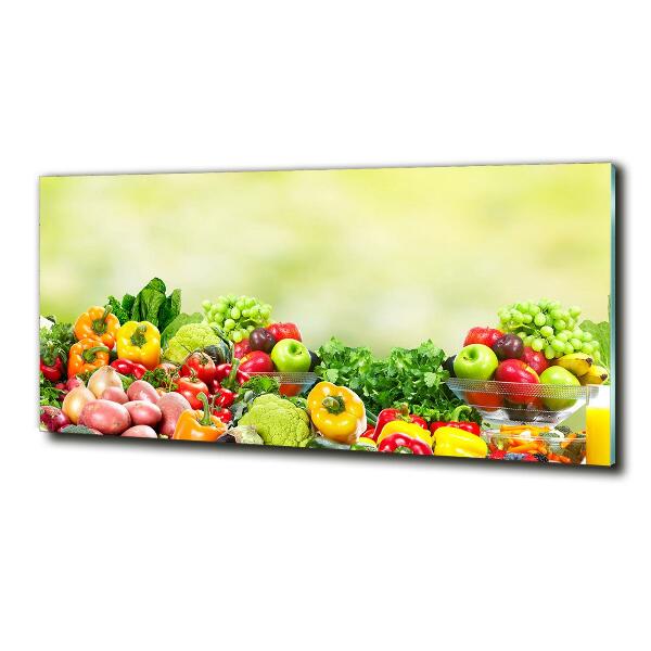 Glass art print Fruits and vegetables