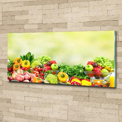 Glass art print Fruits and vegetables