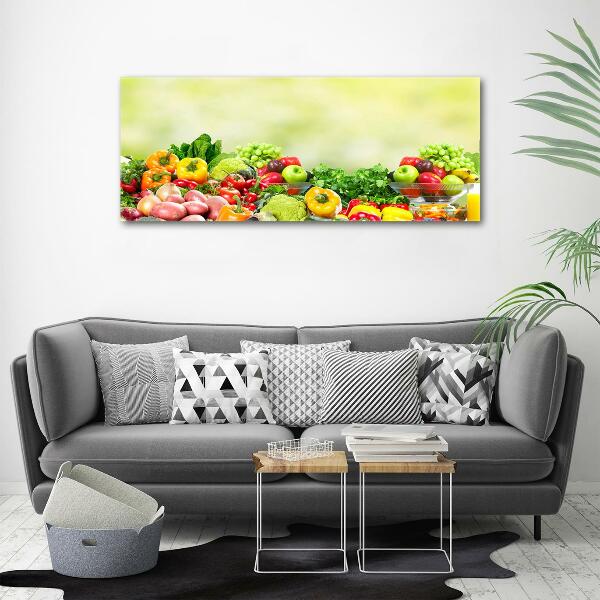 Glass art print Fruits and vegetables