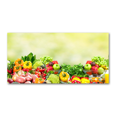 Glass art print Fruits and vegetables