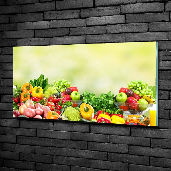 Glass art print Fruits and vegetables