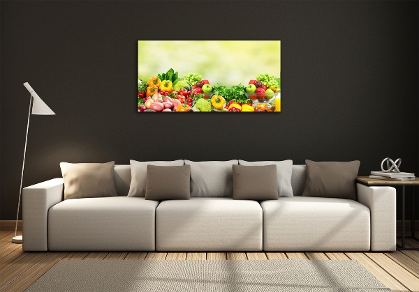 Glass art print Fruits and vegetables