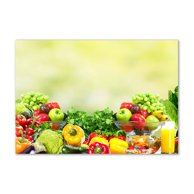 Glass art print Fruits and vegetables