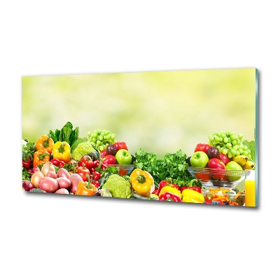 Glass art print Fruits and vegetables