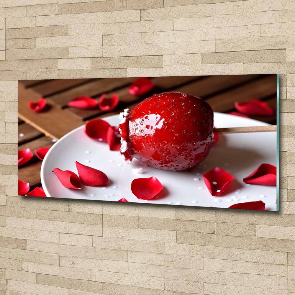 Glass art print Apple on a stick