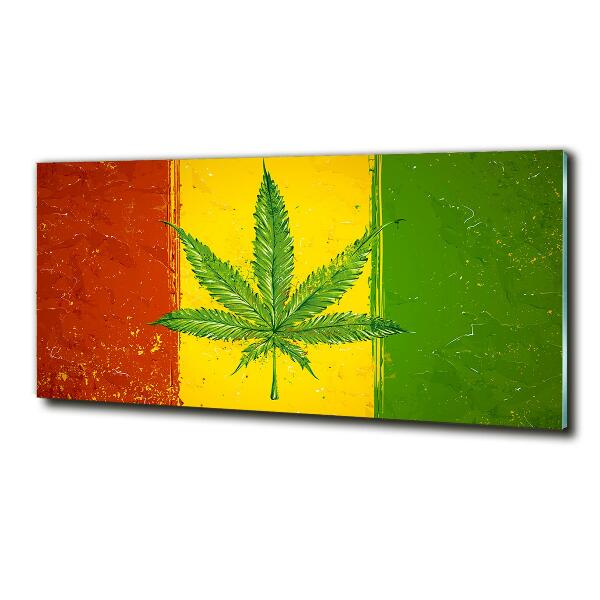 Glass wall art Rasta flag