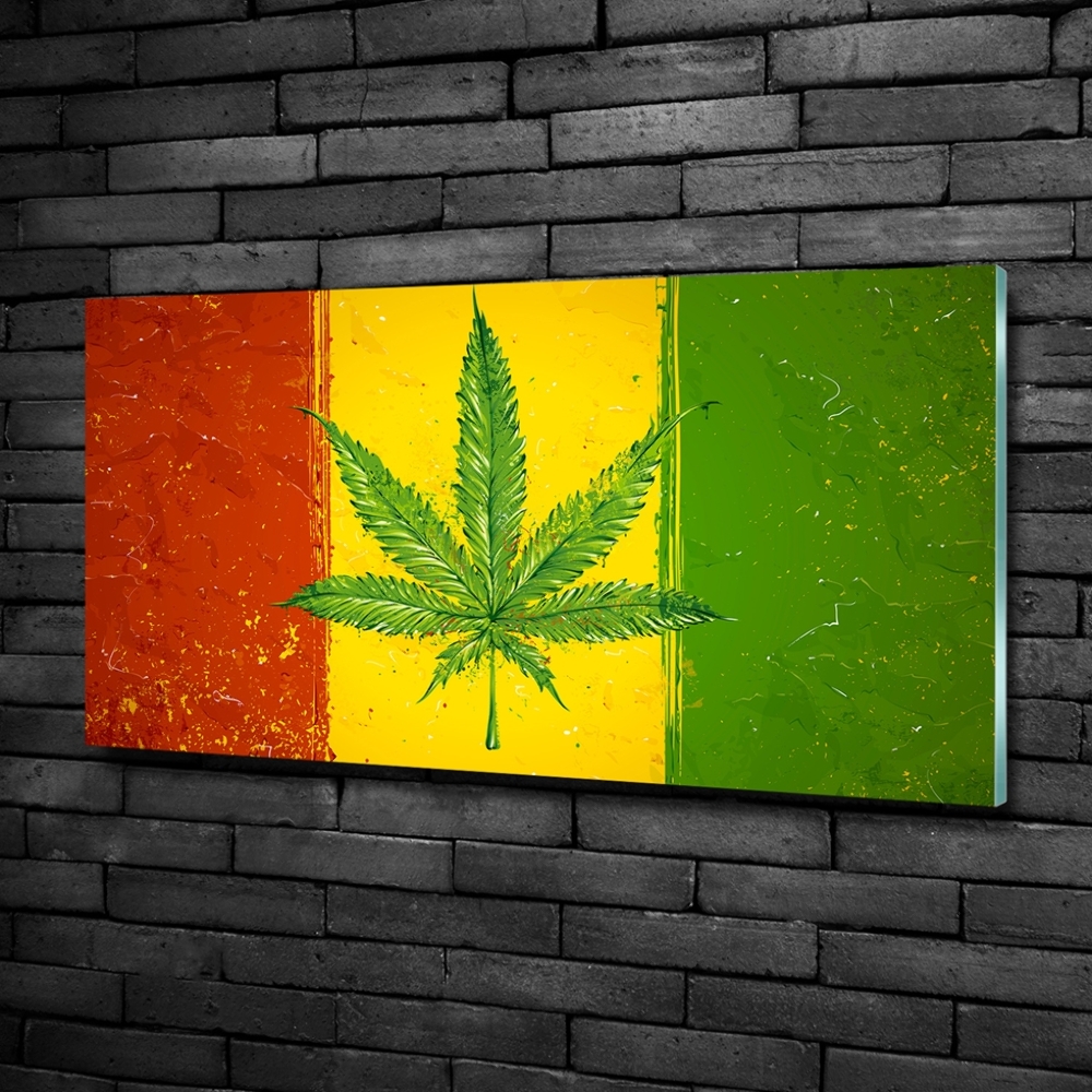 Glass wall art Rasta flag